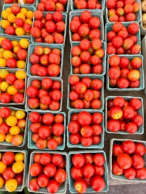 Tomatoes at Saint Paul Farmers Market in Burnsville Minnesota